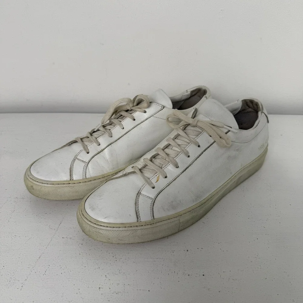 Common Projects Original Achilles Low White Leather Sneakers Mens 43 1528 0506